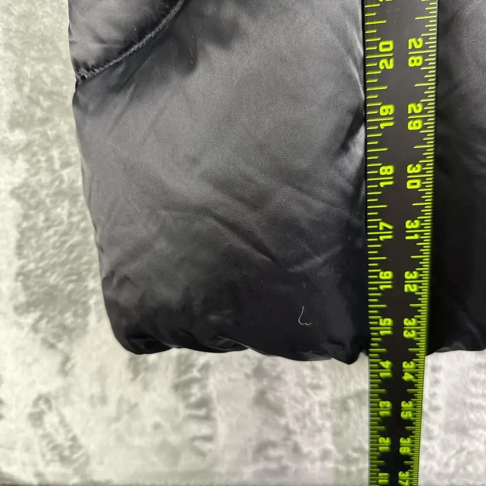 Y2K Athabasca Softwear Women’s Black Duck Down Faux Fur Hood Puffer Coat Small - Picture 5 of 7